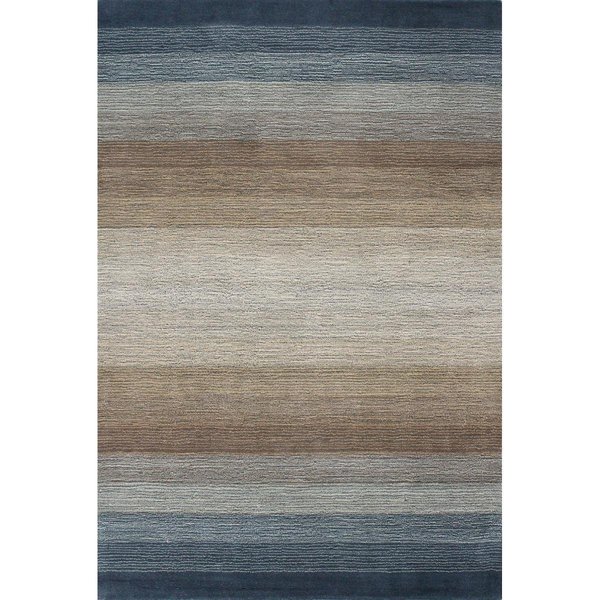 Bashian Bashian S176-LBL-5X8-ALM195 Bashian Contempo Collection Contemporary 100 Percent Wool Hand Loomed Area Rug; Light Blue - 5 ft. x 7 ft. 6 in. S176-LBL-5X8-ALM195